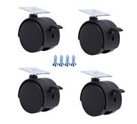 ZJXANMZ Heavy duty castor wheelsWheels for furniture Furniture Swivel Wheels CasterSet of 4 Nylon Furniture Wheels Office Chair CasterSwivel Double WheelLoad 50kgReplacement for