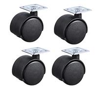 ZJXANMZ Heavy Duty Nylon Caster Wheels Set of 4 Swivel Double Wheel Furniture Wheels for Office Chairs Load Capacity 50kg Ideal Replacement for Cots Desks Sofas