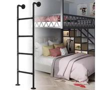 ZJXANMZ Industrial Iron Pipe Bunk Bed Ladder, Wall Mounted Indoor Outdoor Climbing Ladders 4ft 5ft 6ft 7ft 8ft Home High Loft Attic Metal Step Ladders Emergency Egress Ladder(29