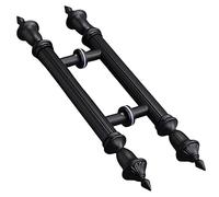 ZJXANMZ Modern Black 70Cm/27.5In Retro Entrance Glass Door Handle Set for Home Hotel Restaurant Back to Back Installation Stylish and