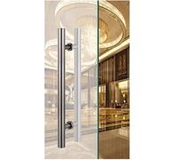 ZJXANMZ Push Pull Door Handle Round, Modern Gate Handles for Wooden Fences, Sliding Barn/Glass Door Entry Door Pulls for Farmhouse, Shower, Garage (Color : Titanium, Size : 60cm/