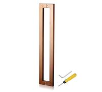 ZJXANMZ Stainless Steel Door Pull Handle Set for Barn Bathroom Entry Two Sided Door Push Bar Gates Handle Matte Black 60cm/24inch & Rose Gold 44cm/17inch