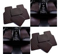 zjxhnb Custom Leather Car Floor Mats for Jaguar XF (X260) 2016 2017 2018 2019 2020, Floor Carpets Matts Covered Protection Advanced Liners Waterproof Full Set,A/BlackRed