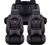 zjxhnb Leather Car Seat Covers for KIA K2/Rio (Typ UB) 3. Generation 2011 2012 2013 2014 2015 2016, Front Back Full Surround Protectors Cushion Breathable Waterproof Compatible Airbag,A/Red