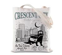 ZJXHPO Crescent City Postal Service Tote Bag Starborn Reusable Grocery Shopping Bag Crescent City Merch Bryce Quinlan Handbag, Crescent City Tote, M