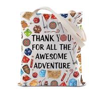 ZJXHPO Fantasy Dragon Tote Bag RPG Dice Reusable Grocery Shopping Bag Tabletop Gaming Shoulder Bag Game Adventure Gift, Adventure Tote, M