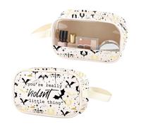 ZJXHPO Fourth Dragon Clear Makeup Bag You're Really A Violent Little Thing PU Leather Cosmetic Bag With Handle Bookish Gift, Violent PU