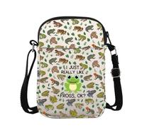 ZJXHPO Frog Lover Messenger Bag I Just Really Like Frogs Cross Body Bag Animal Lover Gift Frog Carry On Bag, Frogs Ok Cb