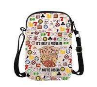 ZJXHPO Gambling Lover Gift It's Only A Problem If You’re Losing Crossbody Bag Gambler Messenger Bag Casino Lucky Gambling Bag, Losing Cb, Fashion