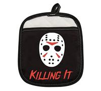 ZJXHPO Jason Horror Inspired Pot Holder Killing It Horror Movie Lover Oven Mitts Gift Halloween Kitchen Baking Gloves Baker Oven Pads (Jason Holder)