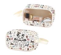 ZJXHPO Pitbull Clear Makeup Bag Show Me Your Pitties PU Leather Cosmetic Bag With Handle Pitbull Dog Mom Lover Gift, Pitties PU, No
