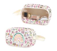 ZJXHPO Rainbow Speech Therapy Makeup Bag Everyone Deserve A Voice PU Leather Cosmetic Bag With Handle SLP Appreciation Gift, SLP PU, No