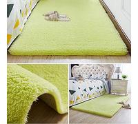 ZJXSNEH Nordic Fluffy Carpet For Bedroom Living Room Large Size Plush Anti-slip Soft Door Mat Children's Rugs For Room-Apple green 40x140cm