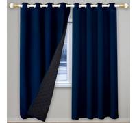 ZJXSNEH To Resist the Cold Insulation Air-Conditioning Curtains Panel Living Room 100% Blackout Curtain Eyelet Heat Blocking Winter Keep Warm Thermal Window Drapes(1PC,100 x 190cm)
