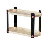 ZJYIGOWL Entryway Shelf,and Minimalist Perfume Tray-Elegant Countertop Display Shelf for Entryway,Trinket for Dresser,Vanity,Bathroom(Black-Pink,Double Decker)