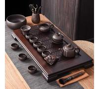 ZJYIGOWL Luxury Tea Set,Electric Kettle with Tea Infuser for Loose Leaf Tea and Ceramic Serving Set,Tea Pot and Cups Set with Wooden Tray. Excellent Gift Idea for Tea Lovers.(Tea Set1)