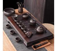 ZJYIGOWL Luxury Tea Set,Electric Kettle with Tea Infuser for Loose Leaf Tea and Ceramic Serving Set,Tea Pot and Cups Set with Wooden Tray. Excellent Gift Idea for Tea Lovers.(Tea Set3)