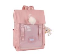 ZJYJING Ita Bag Backpack for Girls Kawaii Japanese Schoolbag Cute Bookbag Anime Pin Display Backpack for Cosplay, Pink, 11.8*5.1*16.9 in, Ita Backpack