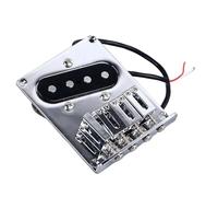 Zjythocyber 4 Strings Saddle Bridge Plate Pickup, Electric Guitar Vintage Tailpiece Bridge, Adjustable Sound Control with Metal Construction, Easy Installation for TL Guitar, Includes Screws a