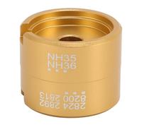 Zjythocyber Aluminum Watch Movement Holder, Watch Modding Repair Tool, Precision Base for 2824 2892 8200 2813 NH35 NH36 Movements, with Storage Box for Watchmakers and Enthusiasts (Gold)