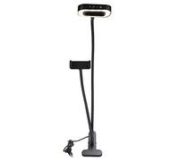 Zjythocyber Black Metal Hose e Phone Bracket with Fill, PHolder, ible Gooseneck Stand with 3 Color Stepless Dimming for y Photography, Compatible