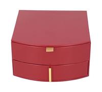 Zjythocyber Double Layer Jewelry Box, High Capacity Jewelry Storage Case with Six Sections and Flocked Lining for Earrings Necklaces, PU Leather Organizer for Home Use (Wine Red)