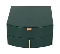 Zjythocyber Double Layer Jewelry Box, High Capacity Jewelry Storage Case with Six Sections and Flocked Lining for Earrings Necklaces, PU Leather Organizer for Home Use (Dark Green)