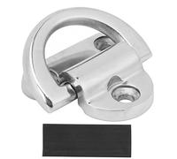 Zjythocyber Marine Folding Pad Eye, Heavy Duty 316 Stainless Steel Deck Accessory, Replacement for Ship Boat Yacht, Polished D Ring with Rubber Pad, Marine Grade Har