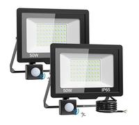 Zjyufy 2 Pack 50W Security Lights Outdoor Motion Sensor, Super Bright LED Spotlight 6500K Sensor Floodlight, IP65 Waterproof Security Lights for Backyard, Garage