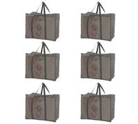 Zjyufy 6 Pack Clothes Storage Bags 40L Transparent Moving Bag Foldable Clothes Storage Boxes Moving Totes Packing Bags Wardrobe Storage Organizer for Comforter, Blanket, Bedding, Duvet, Toys