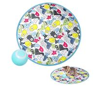 Zjyufy Cat Toys for Indoor Cats Adult, Interactive Cat Toy Ball with Hunting Mat, Funny Hiding Cover Exercise Toy for Indoor Cat, Hide and Seek Mouse Catching Game, Stimulates Hunting Instincts