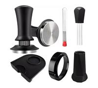 Zjyufy Coffee Tamper Set, Coffee Accessories Barista Set Espresso Coffee Tamper 53mm Coffee Tamper Mat 53mm Dosing Funnel 304 Stainless Steel Espresso Tamper Ripple Base Coffee Machine Accessories