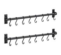 Zjyufy Kitchen Utensil Holder Rack,Pots Pans Hanging Rack Rail with 8 Hooks,Wall Mounted Pot Hangers,Wall Mounted Hanger Organizer for Hanging Knives, Pot Pan Cookware