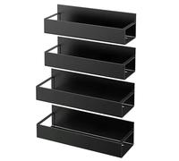 Zjyufy Magnetic Spice Organizer Rack, 4 Pack Magnetic Spice Rack for Refrigerator, Moveable Kitchen Organizer Magnet Shelves for Spice Jars and Seasoning Bottles