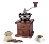 Zjyufy Manual Coffee Grinder, Adjustable Coarseness Vintage Coffee Bean Grinder, Retro Antique Wooden Hand Coffee Mill Grinder for Espresso Pour Over French Press