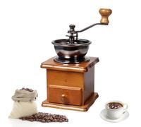 Zjyufy Manual Coffee Grinder, Adjustable Coarseness Vintage Coffee Bean Grinder, Retro Antique Wooden Hand Coffee Mill Grinder for Espresso Pour Over French Press