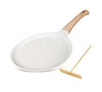 Zjyufy Non Stick Dosa Tawa Crepe Pan, Nonstick Crepe Pan with Spreader, 10 Inch Tortilla Pan Ceramic Coating Pancake Griddle Pan Dosa Tawa Pan