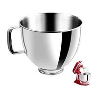 Zjyufy Stainless Steel Mixer Bowl Compatible with Kitchen aid 4.5-5 Quart Tilt- Head Stand Mixer, Stainless Steel Bowl with Handle Mixing Replacement Accessories Dishwasher Safe