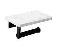 Zjyufy Toilet Roll Holder Wall-Mounted, Toilet Roll HolderStainless Steel Toilet Paper Holder with Marble Shelf, Bathroom Accessory