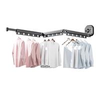 Zjyufy Wall Mounted Collapsible Clothes Drying Rack, Retractable Tri-Fold Clothes Laundry Drying Rack, Indoor Outdoor Saving Space Drying Racks for Balcony, Bathroom, Bedroom