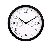 ZJYWMM Garden Clocks Outdoor Waterproof, 12 Inch with Thermometer and Hygrometer Outdoor Clocks for the Garden Wall Mounted Metal Frame Copper Sleeve Pointer Outside Clock Indoor Outdoor