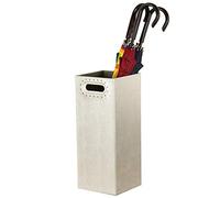 ZJYWMM Umbrella Stands Creative Leather Umbrella Stand Holder, Square Freestanding Rack Organizer for Drawing Axis/Golf Clubs/Fishing Rod,Sier Grey