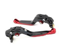 ZJYZYQ Brake Clutch Hand Levers for Ducati for DesertX for Monster 659 695 696 796 620 400 Motorcycle Accessories Brake Clutch Levers Folding Extendable Control Handles(Black Red)