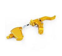 ZJYZYQ Brake Clutch Levers Hand Levers for CRF450R for Kawasaki for Suzuki Universal 22mm Shorty Stunt Clutch Lever Easy Pull Cable System(Gold2)