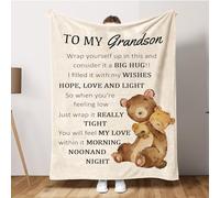 ZJZG Grandson Gifts from Grandpa Nanny - Personalised Blanket Gifts for Grandson, Birthday Gifts for Grandson, Idea Birthday Christmas Graduate Thanksgiving Day Presents for Grandson