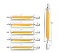 ZJZG R7S LED Bulb 78mm Dimmable, Warm White 3000K 1000LM, R7S 78mm LED Bulb 10W Equivalent 100W Halogen Light Bulbs, Flicker-Free, 360° Light Angle, Energy Saving Floodlight, 6 Pack