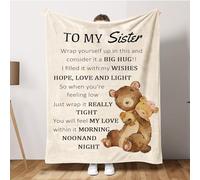 ZJZG Sister Gifts from Sister Brother - Personalised Blanket Gifts for Sister, Birthday Gifts for Sister, Idea Birthday Christmas Graduate Presents for Sister