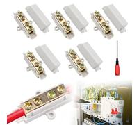 ZK-1116 100A 1000V Brass Cable Connector Terminal Block, 2.5-16mm² Double-Screw High Power Splice, Flame Retardant Shell for Ceiling Light, Switch, Meter & Industrial/Domestic Use (5Pack)