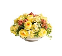 ZKALQECNF Floral Installations Round Table Simulation Flower Light Luxury Home Decorative Arrangement TV Cabinet Decorative Flower with Ceramic Vase Party Decoration