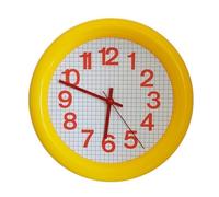 ZKALQECNF Living Room Simple and cute style silent wall clock battery power furniture adaptation(Yellow)